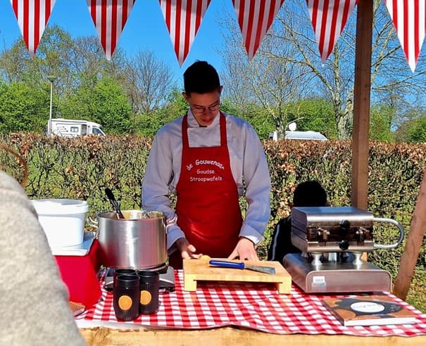 Stapel verse stroopwafels